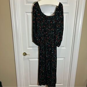 Lane Bryant Multicolored Floral Sundress with Bishop Sleeves